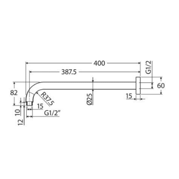 400mm Fienza Kaya Brushed Copper Stainless Steel Round Shower Arm