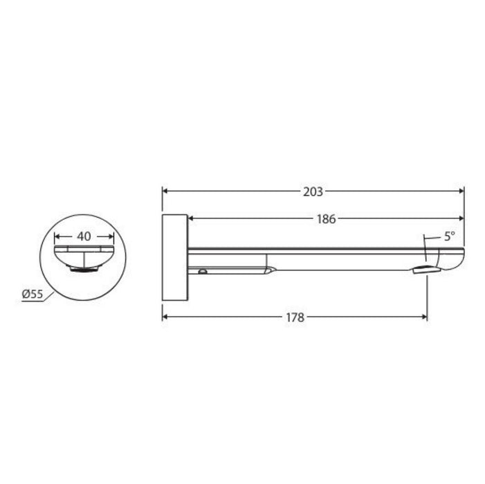 180mm Fienza Empire Brushed Copper Lead-free Brass Round Plate Slim Basin/Bath Outlet