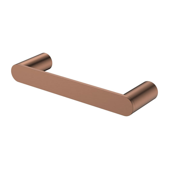 220mm Fienza Empire Brushed Copper Stainless Steel Round Slim Single Towel Rail