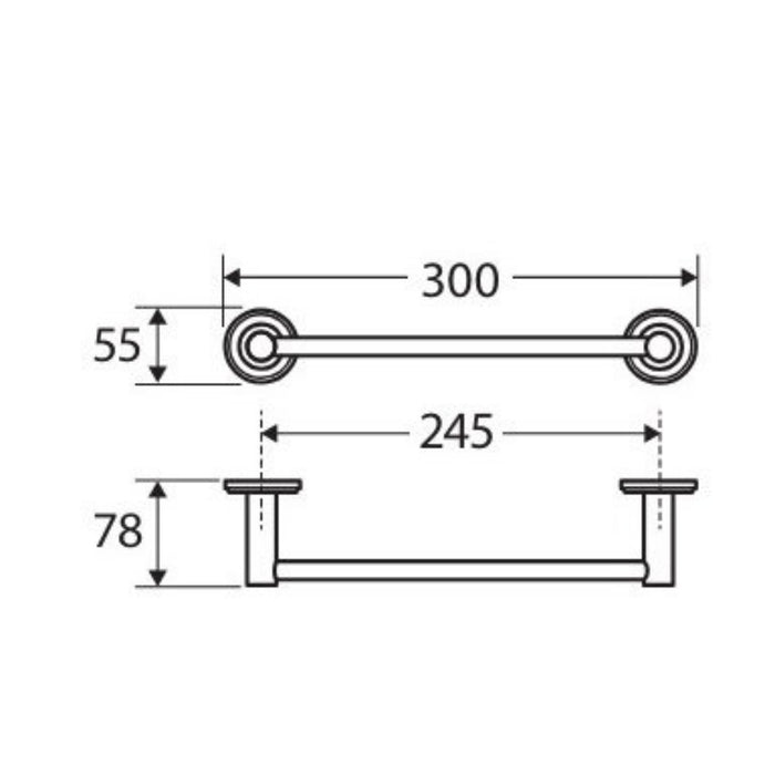 300mm Fienza Kaya Brushed Copper Stainless Steel Round Single Towel Rail