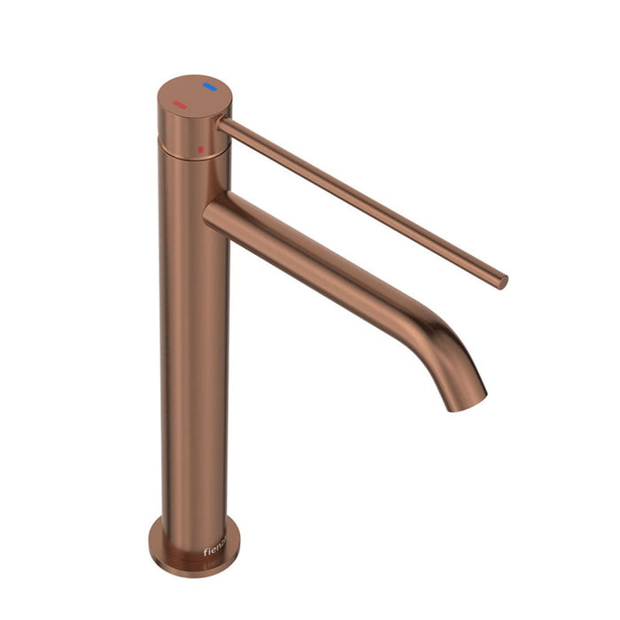 Fienza Kaya Brushed Copper Stainless Steel Round Care Tall Basin Mixer