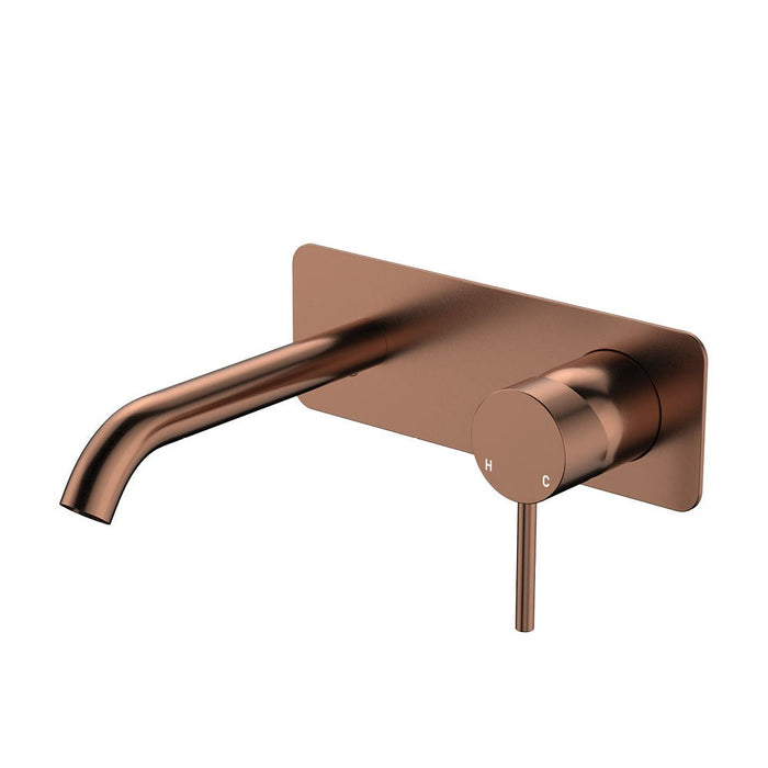 160mm Outlet Fienza Kaya Lead-Free Solid Brass Rectangle Plates Basin/Bath Wall Mixer Set