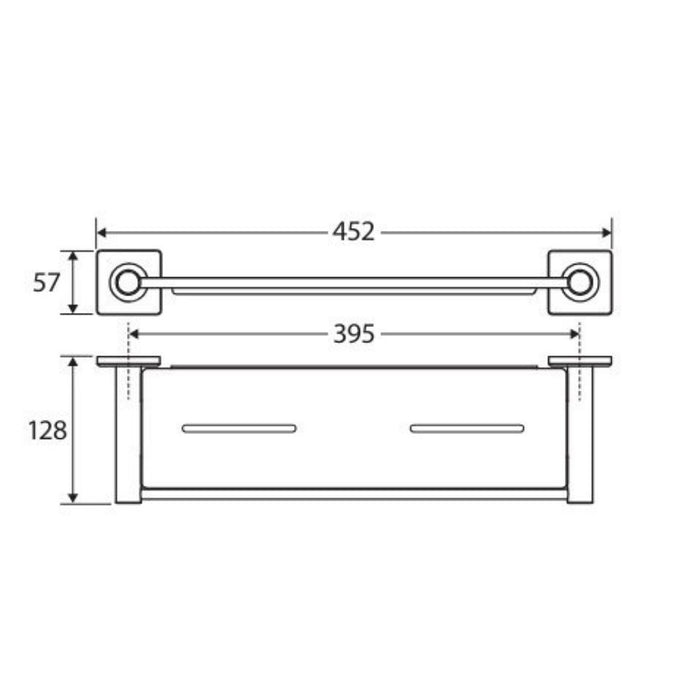 452mm Fienza Sansa Brushed Copper Stainless Steel Shower Shelf