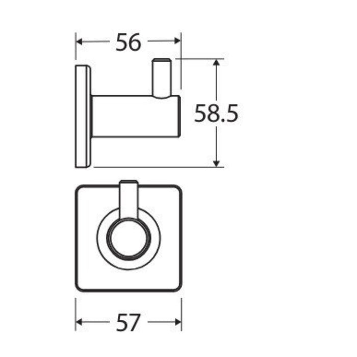 Fienza Sansa Brushed Copper Stainless Steel Square Robe Hook