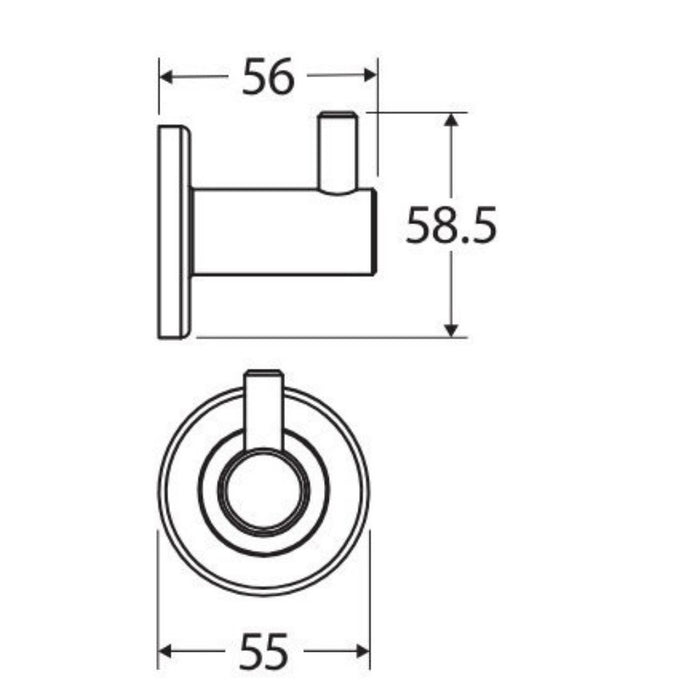 Fienza Kaya Brushed Copper Stainless Steel Round Robe Hook