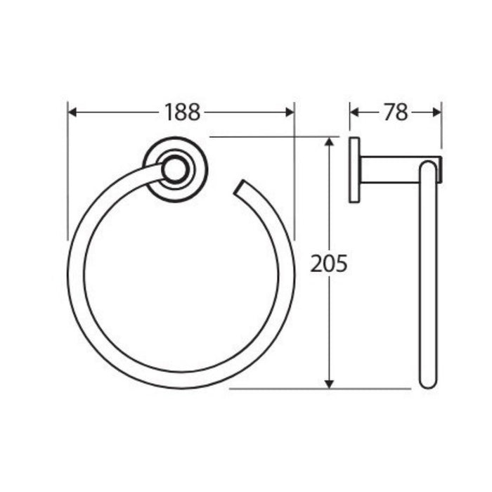 Fienza Kaya Brushed Copper Stainless Steel Round Towel Ring