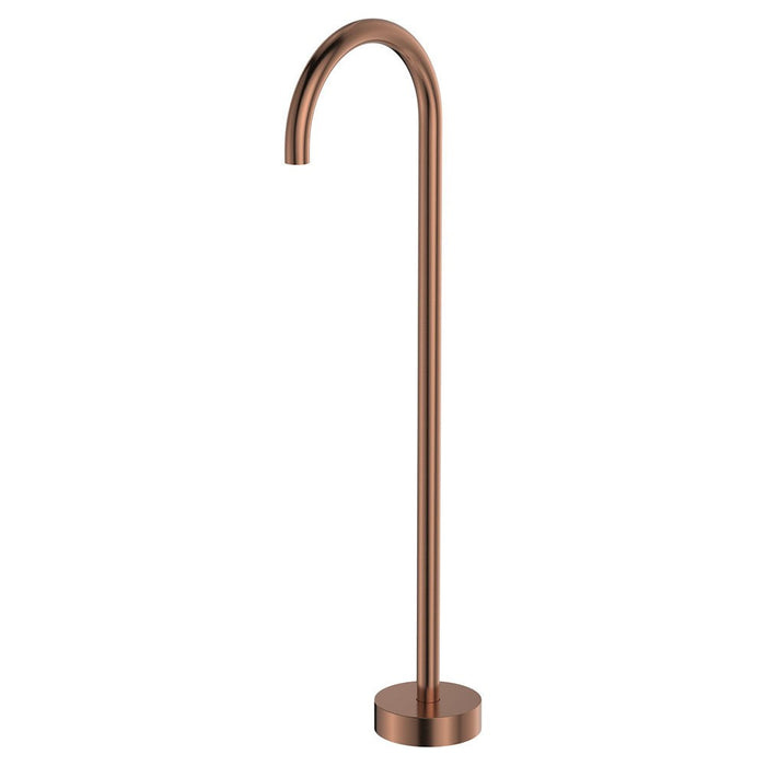 Fienza Kaya Brushed Copper Solid Brass Gooseneck Floor Mounted Bath Outlet