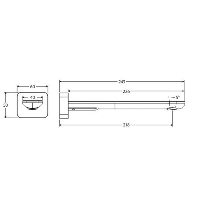 220mm Fienza Empire Brushed Copper Lead-free Brass Square Plate Slim Basin/Bath Outlet