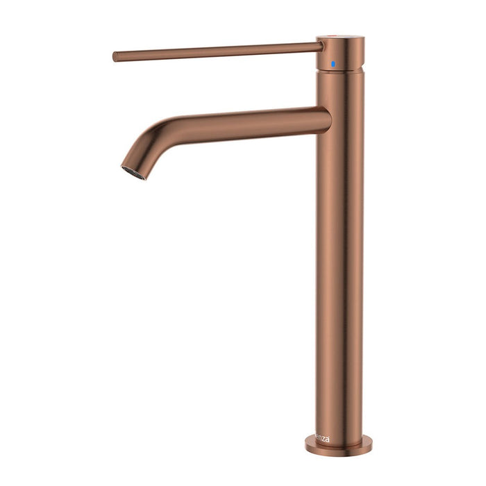 Fienza Kaya Brushed Copper Stainless Steel Round Care Tall Basin Mixer
