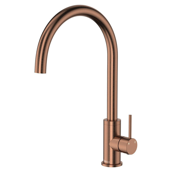 Fienza Kaya Brushed Copper Solid Brass Round Sink Mixer