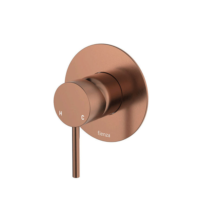 Fienza Kaya Solid Brass Large Round Plate Wall Mixer