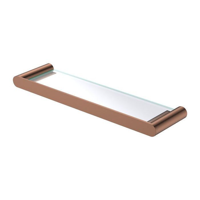430mm Fienza Empire Brushed Copper Slim Glass Shelf