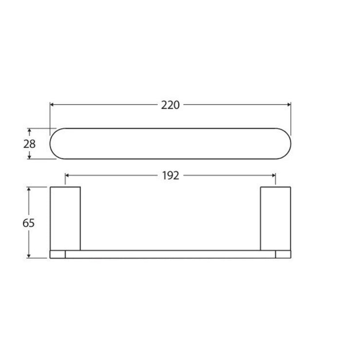 220mm Fienza Empire Brushed Copper Stainless Steel Round Slim Single Towel Rail