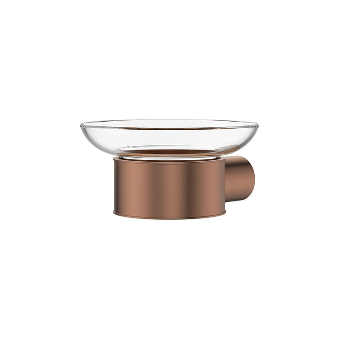 Fienza Empire Brushed Copper Stainless Steel Round Slim Glass Soap Dish