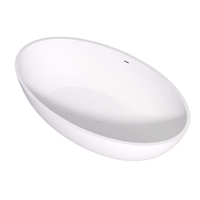 1760*1030*550mm Lukka Kirra Oval Solid Surface Stone Freestanding Bathtub With Overflow