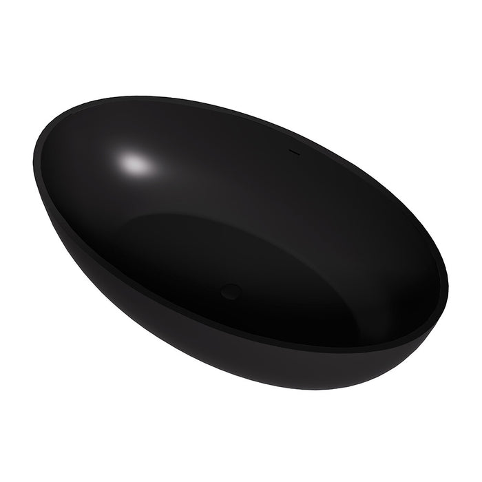 1760*1030*550mm Lukka Kirra Oval Solid Surface Stone Freestanding Bathtub With Overflow