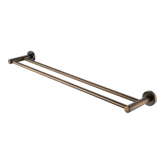 750mm Modernnational Mirage Solid Brass Round Double Towel Rail