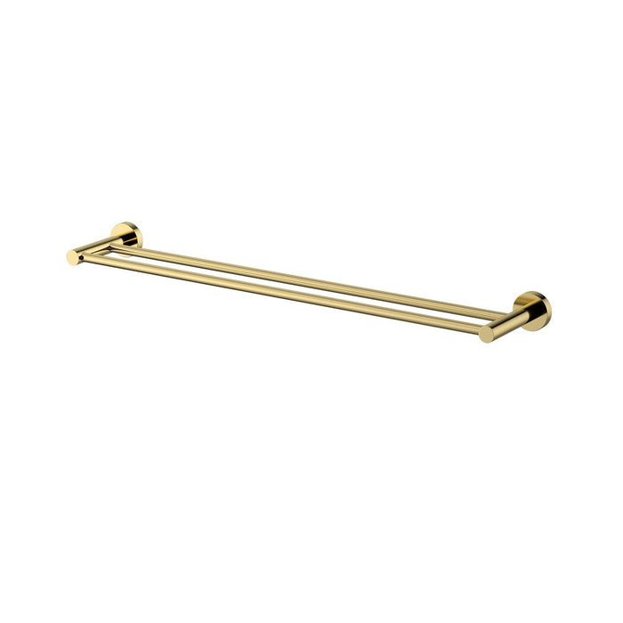 600mm Modernnational Mirage Solid Brass Round Double Towel Rail