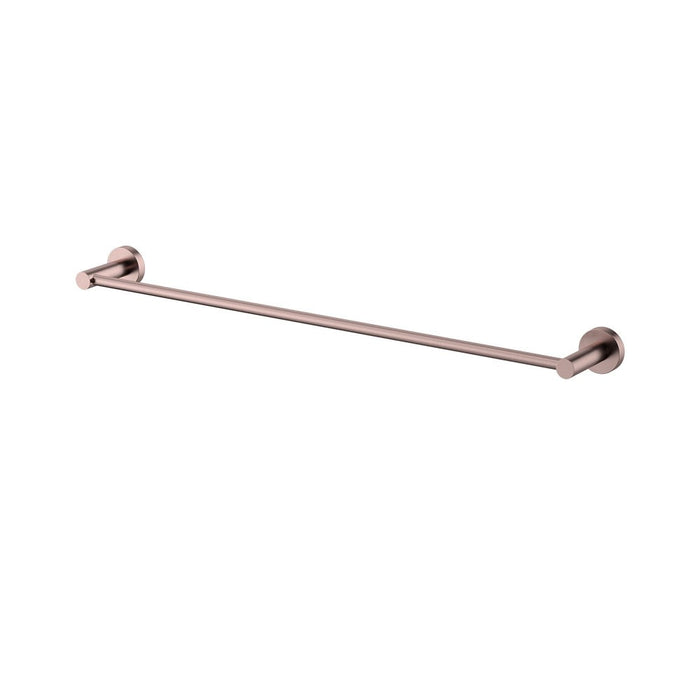 750mm Modernnational Mirage Solid Brass Round Single Towel Rail