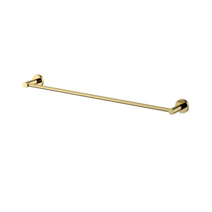 600mm Modernnational Mirage Solid Brass Round Single Towel Rail