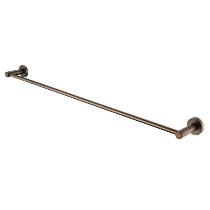 600mm Modernnational Mirage Solid Brass Round Single Towel Rail
