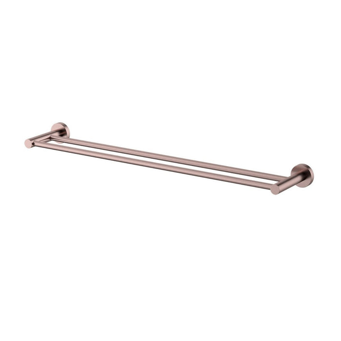 750mm Modernnational Mirage Solid Brass Round Double Towel Rail
