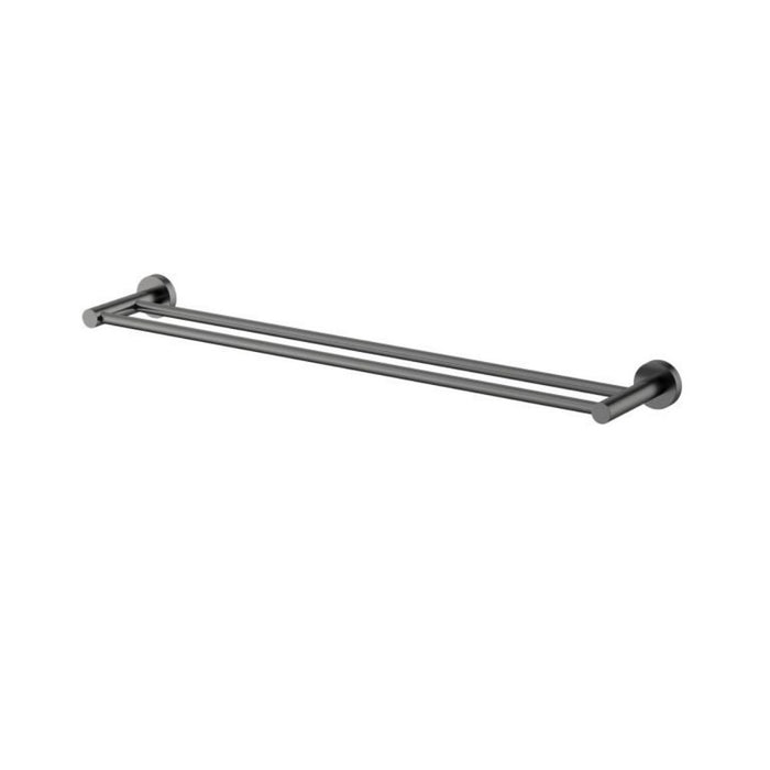 600mm Modernnational Mirage Solid Brass Round Double Towel Rail