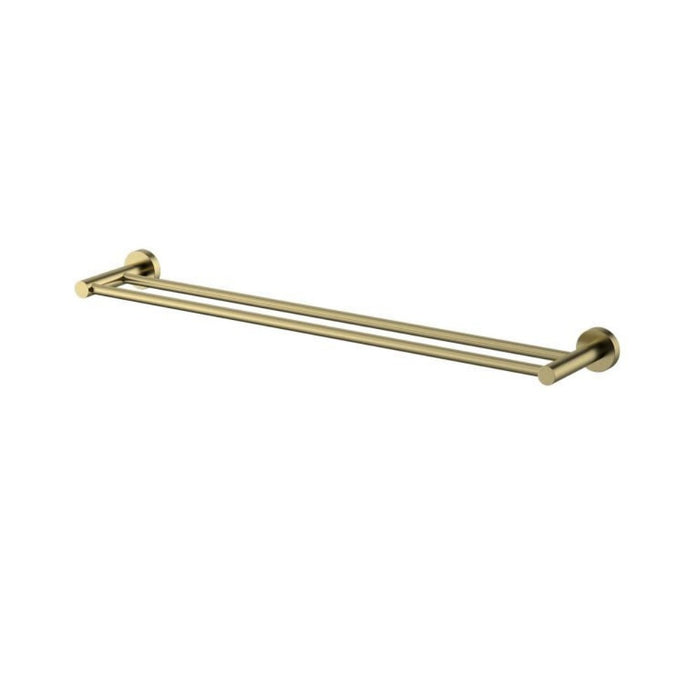 600mm Modernnational Mirage Solid Brass Round Double Towel Rail
