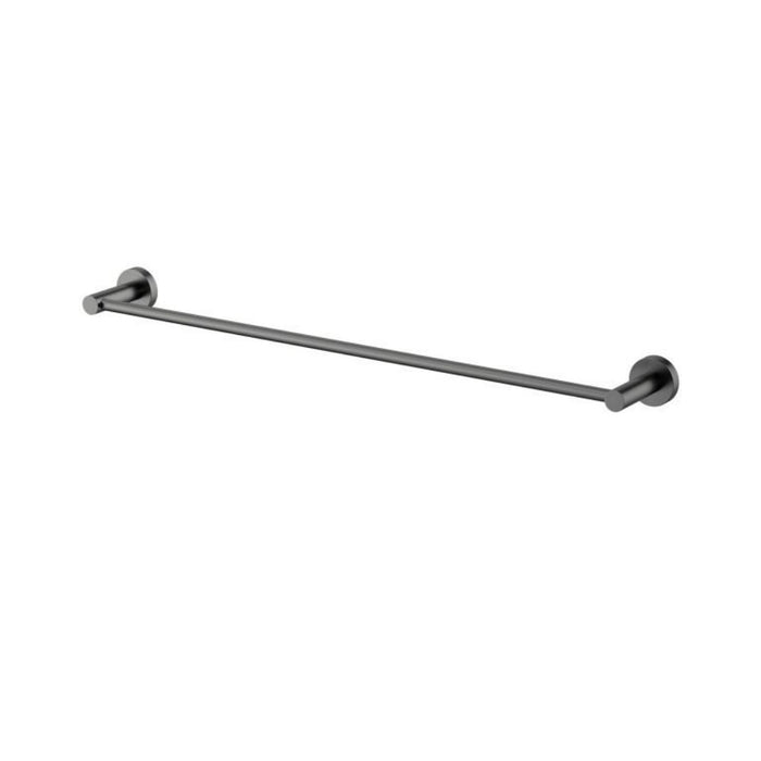 600mm Modernnational Mirage Solid Brass Round Single Towel Rail