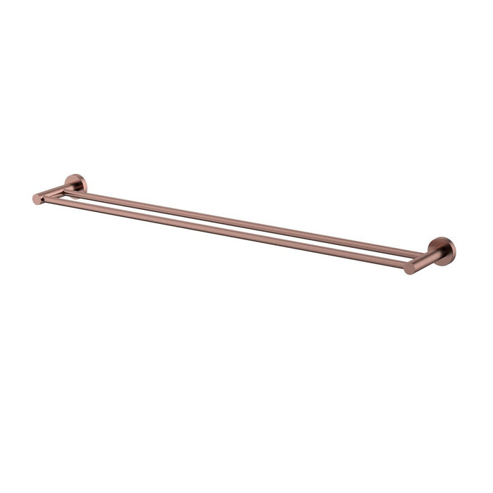 750mm Modernnational Mirage Solid Brass Round Double Towel Rail