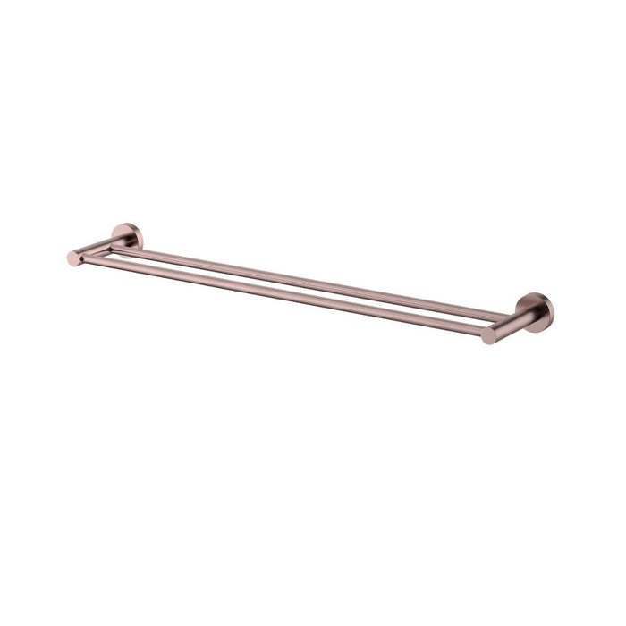 600mm Modernnational Mirage Solid Brass Round Double Towel Rail