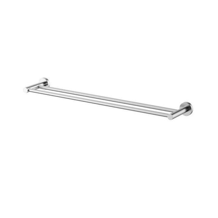 600mm Modernnational Mirage Solid Brass Round Double Towel Rail