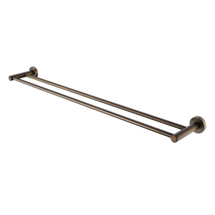 600mm Modernnational Mirage Solid Brass Round Double Towel Rail