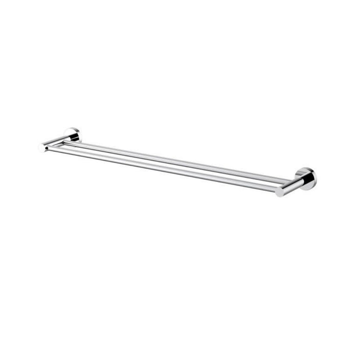 600mm Modernnational Mirage Solid Brass Round Double Towel Rail