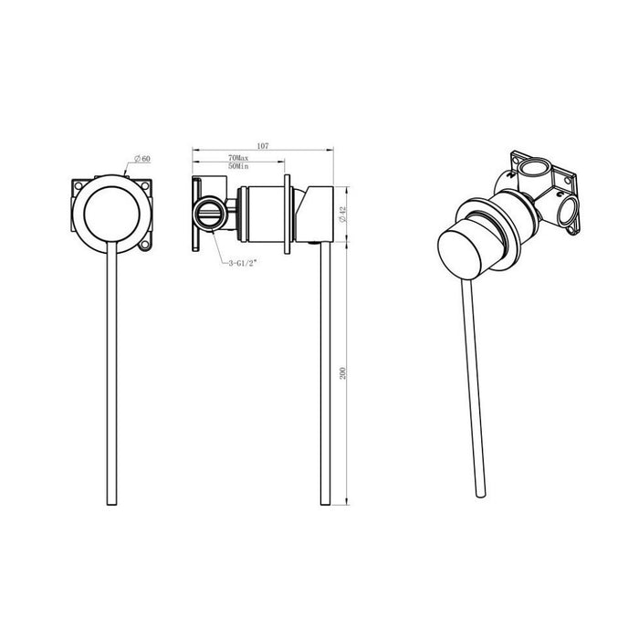 BK Care Round Lead Free Morgan Shower Mixer Trim Kit