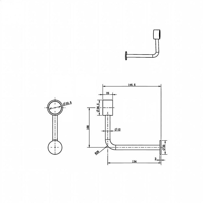BK Care Round Stainless Steel Toilet Roll Holder