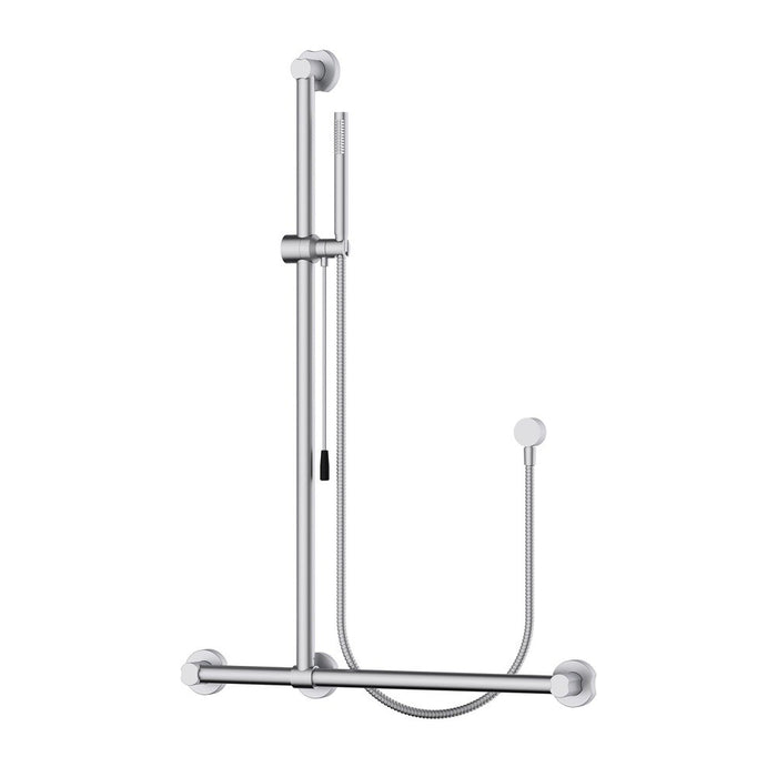 1050mm BK Care Round Stainless Steel Sliding Shower On Rail With Care Handle