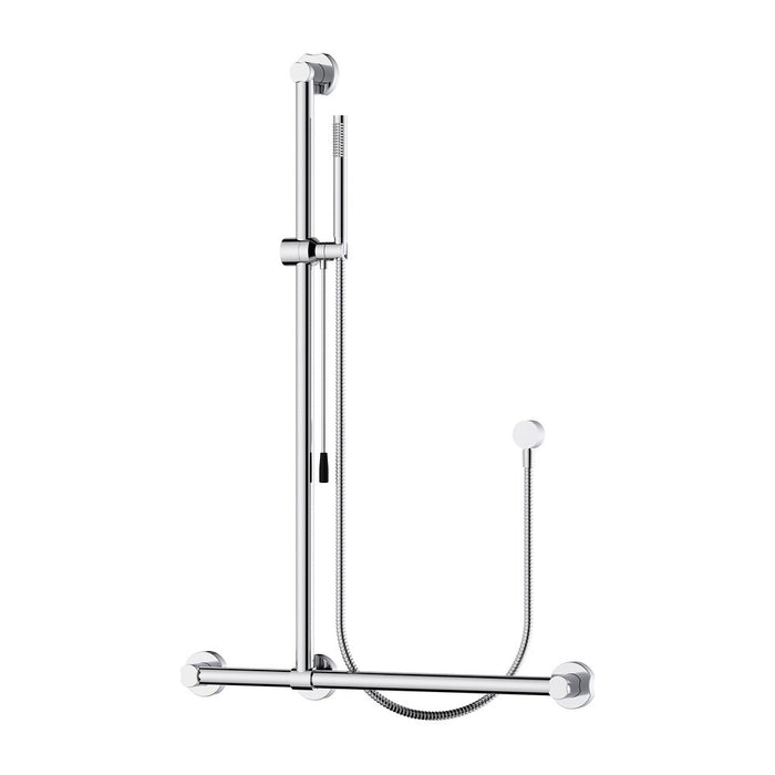 1050mm BK Care Round Stainless Steel Sliding Shower On Rail With Care Handle