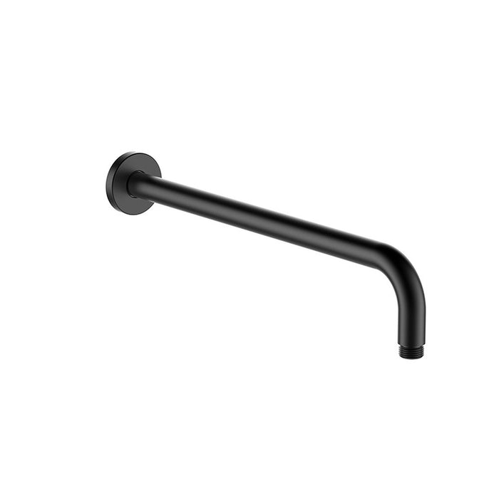 400mm BK Rund Brass Round Curve Wall Shower Arm