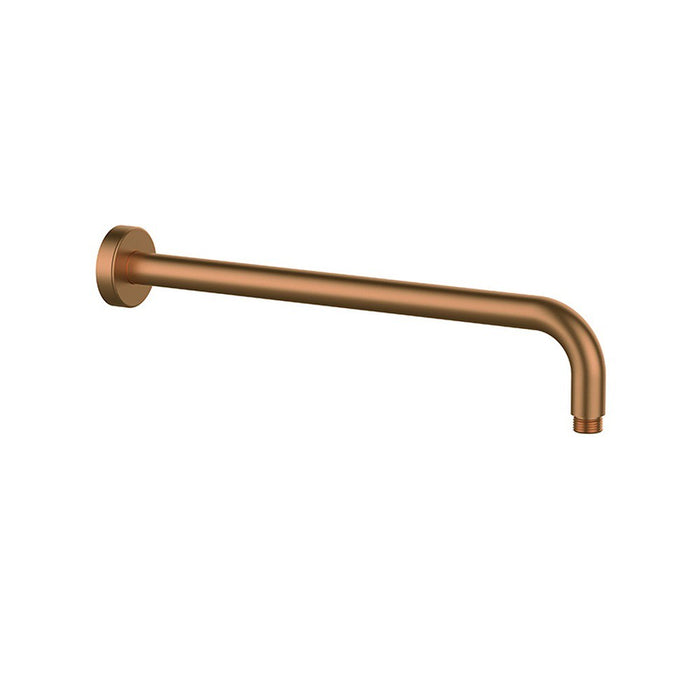 400mm BK Rund Brass Round Curve Wall Shower Arm