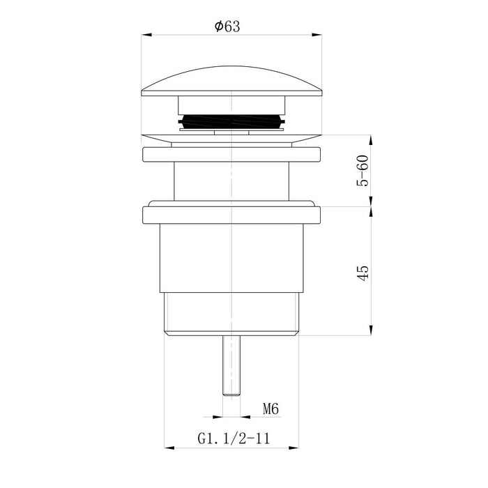 40mm ACL Brass Basin Pop-up Waste