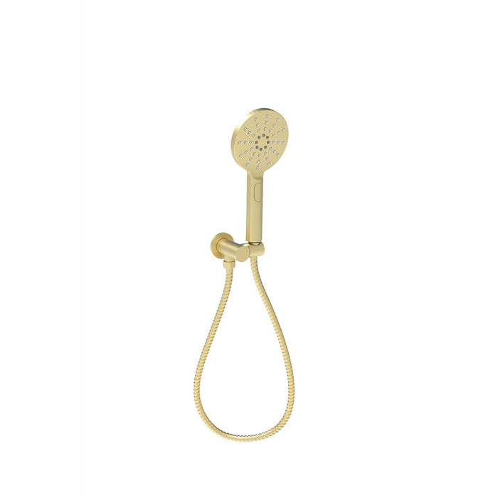 ACL Cora Brass Round Hand Shower On Wall Outlet Bracket