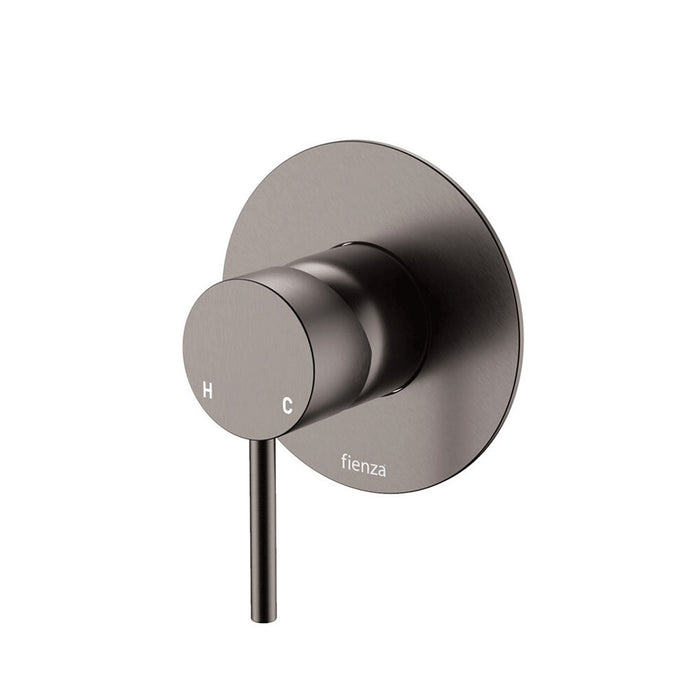 Fienza Kaya Solid Brass Large Round Plate Wall Mixer