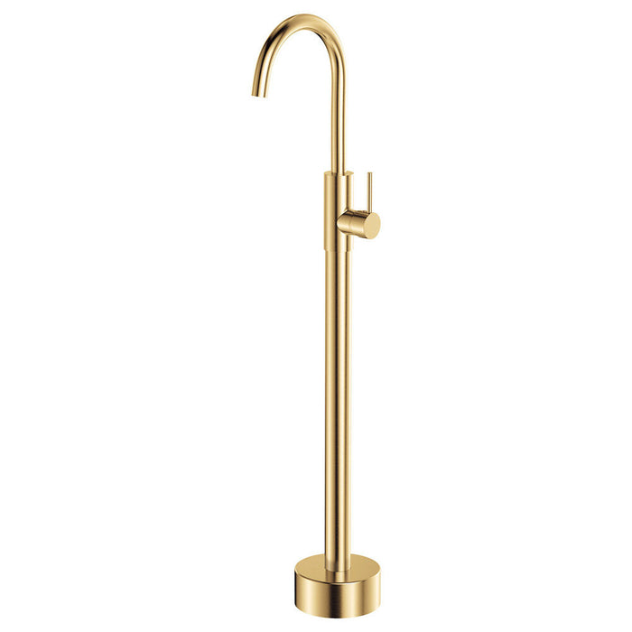 Fienza Kaya Lead Free Solid Brass Round Floor Mounted Bath Mixer