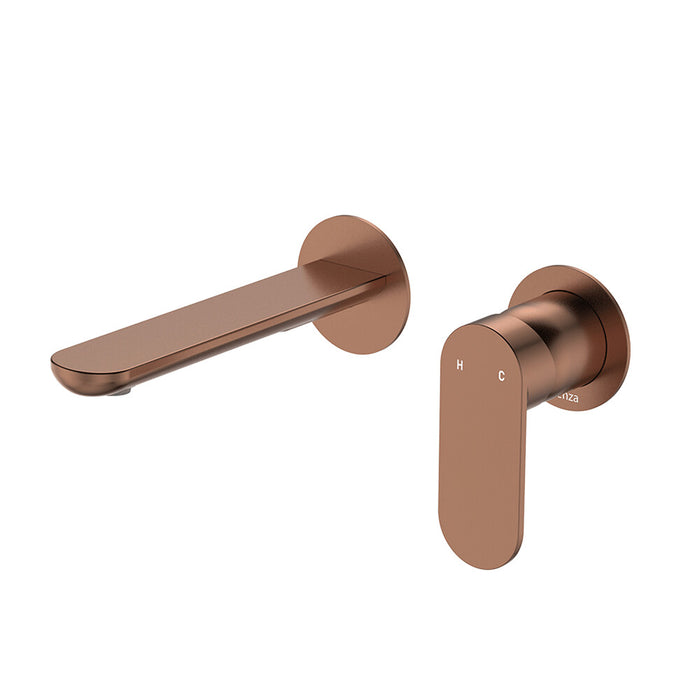 160mm Outlet Fienza Empire Round Plate Slim Wall Basin/Bath Mixer