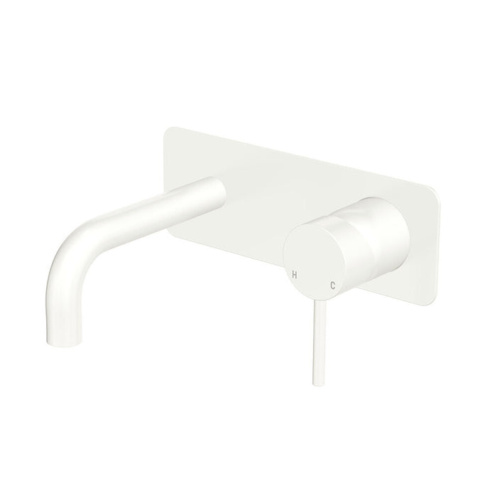 130mm Outlet Fienza Kaya Stainless Steel Rectangular Plate Wall Basin/Bath Mixer