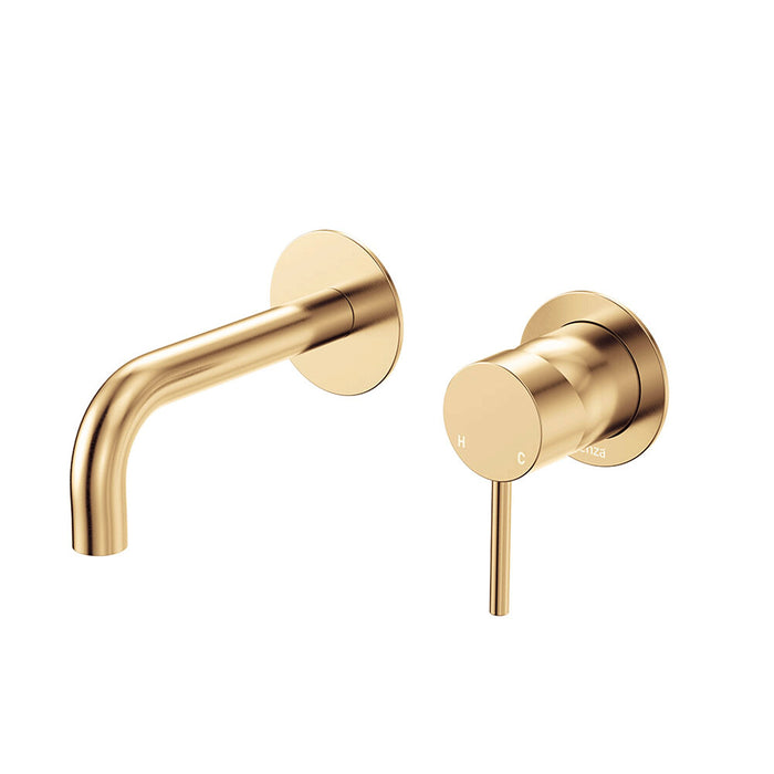 130mm Outlet Fienza Kaya Stainless Steel Round Wall Basin/Bath Mixer