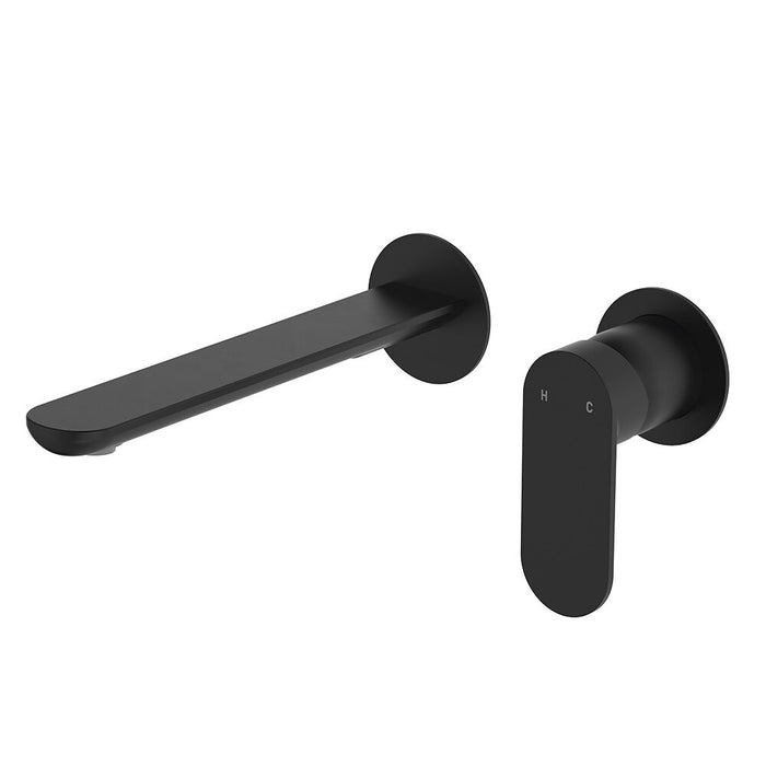 200mm Outlet Fienza Empire Round Plate Slim Wall Basin/Bath Mixer