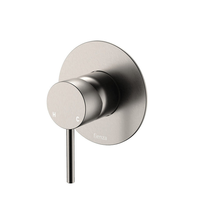 Fienza Kaya Solid Brass Large Round Plate Wall Mixer