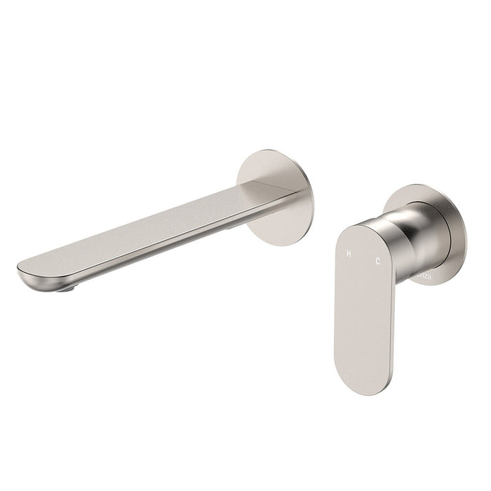 200mm Outlet Fienza Empire Round Plate Slim Wall Basin/Bath Mixer